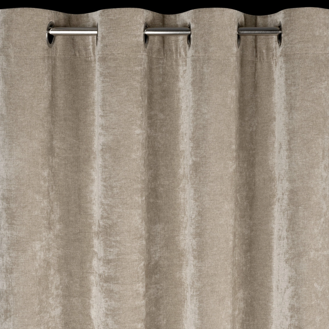 Závěs 140x250 cm žinylkový tmavě béžový na kovové kroužky NILO