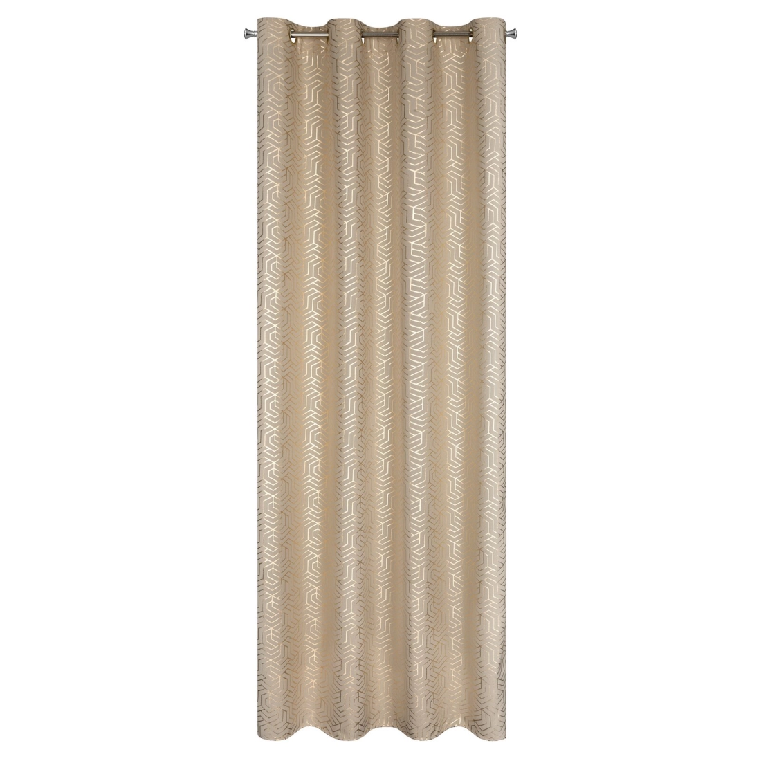 Záves 140x250 cm tmavobéžový, šampanský na kovové krúžky SEMI