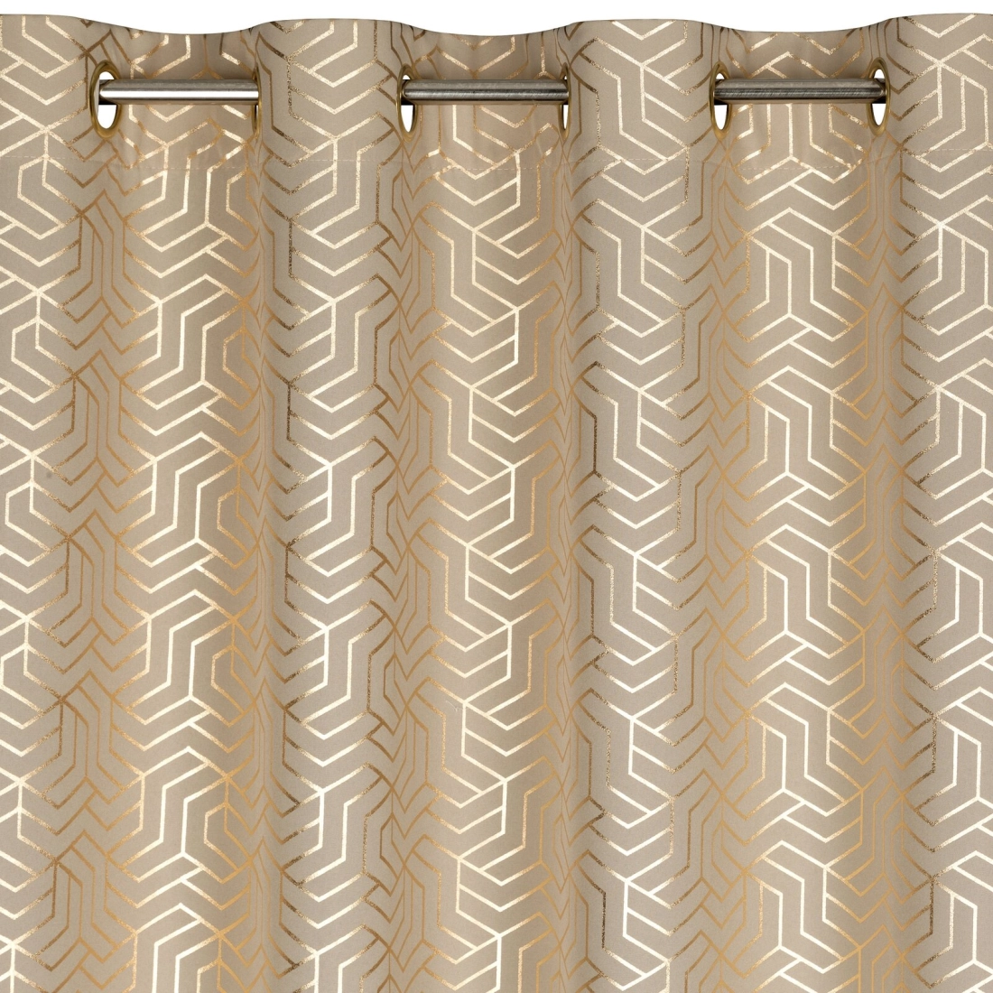 Záves 140x250 cm tmavobéžový, šampanský na kovové krúžky SEMI