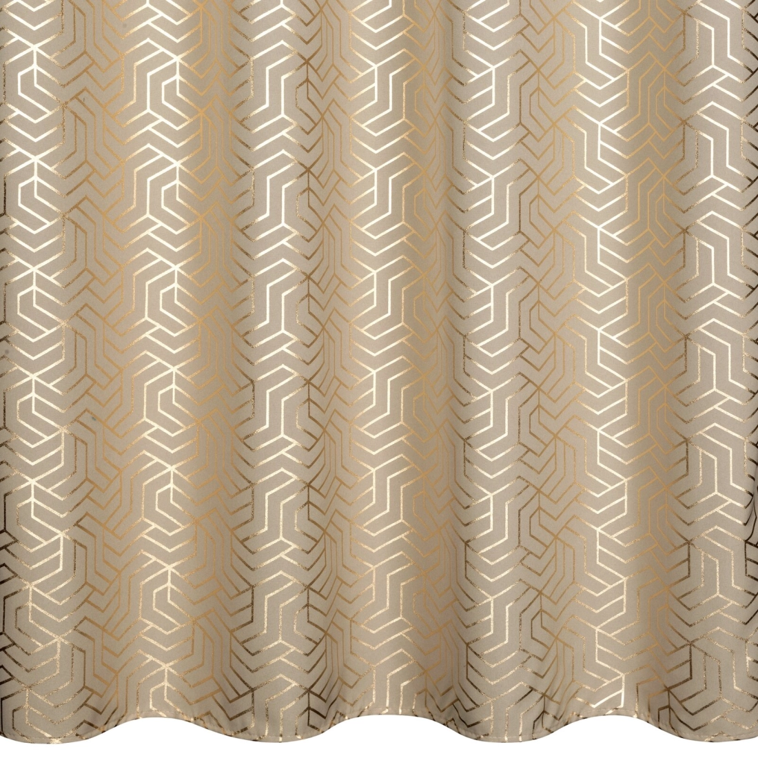 Záves 140x250 cm tmavobéžový, šampanský na kovové krúžky SEMI