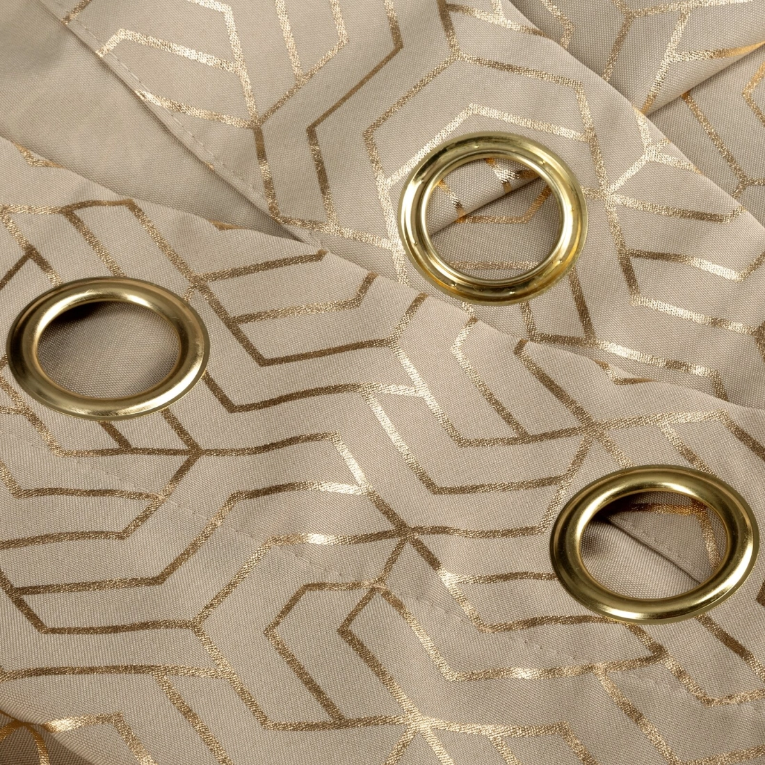 Záves 140x250 cm tmavobéžový, šampanský na kovové krúžky SEMI