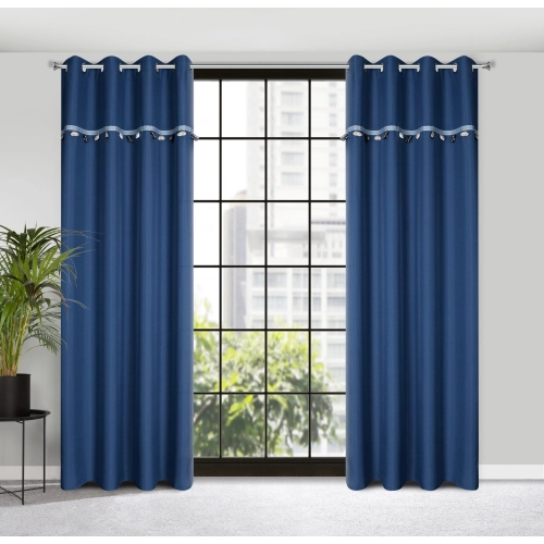 Záves 140x250 cm tmavomodrý na kovové krúžky CAR