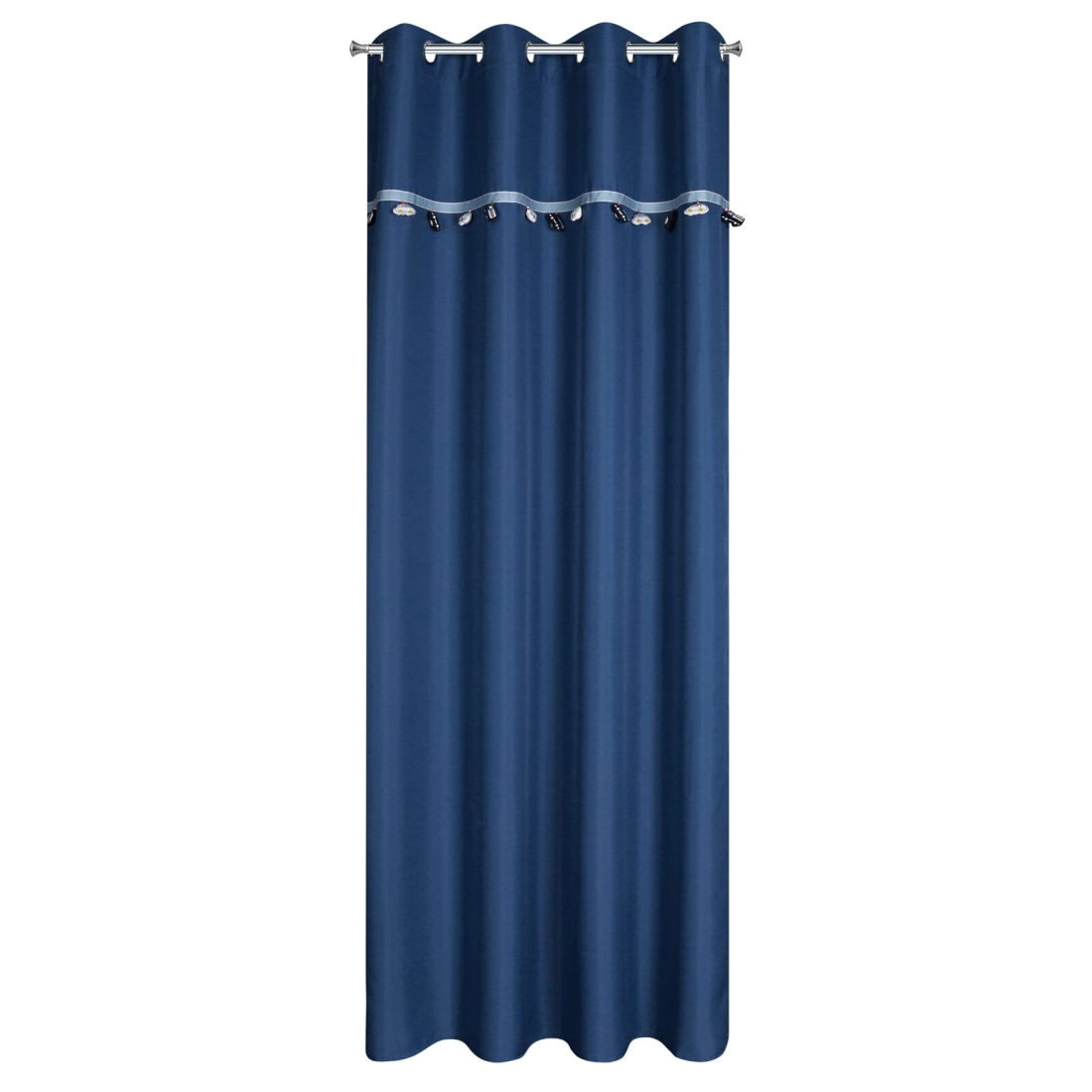 Záves 140x250 cm tmavomodrý na kovové krúžky CAR