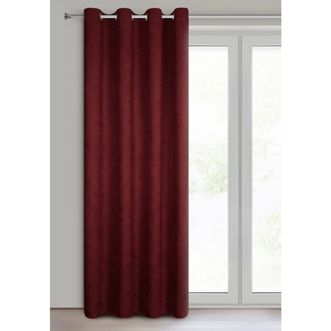 Velurová bordó záclona 140x250 cm na kovových kroužcích ADA