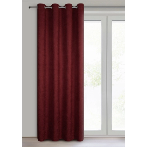 Velurová bordó záclona 140x250 cm na kovových kroužcích ADA