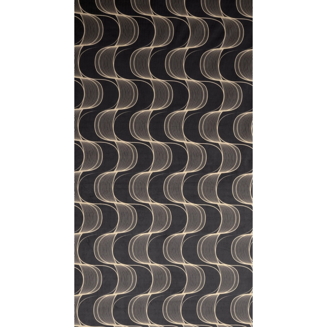 Záves 140x250 cm velúrový čierno-béžový na kovové krúžky POLA