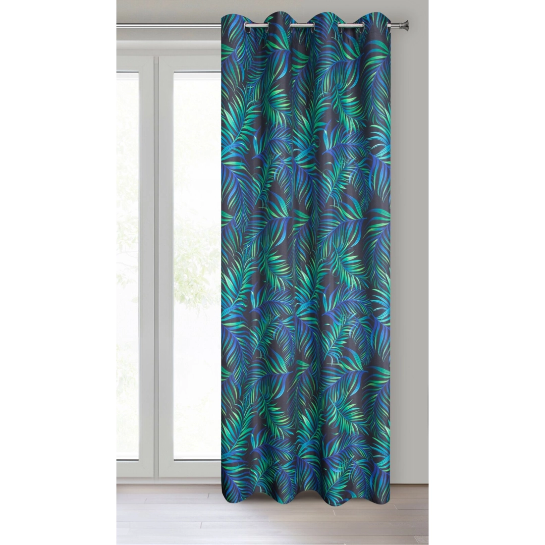 Záves 140x250 cm velúrový čierno-granátový na kovové krúžky PALMAS