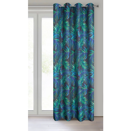 Záves 140x250 cm velúrový čierno-granátový na kovové krúžky PALMAS