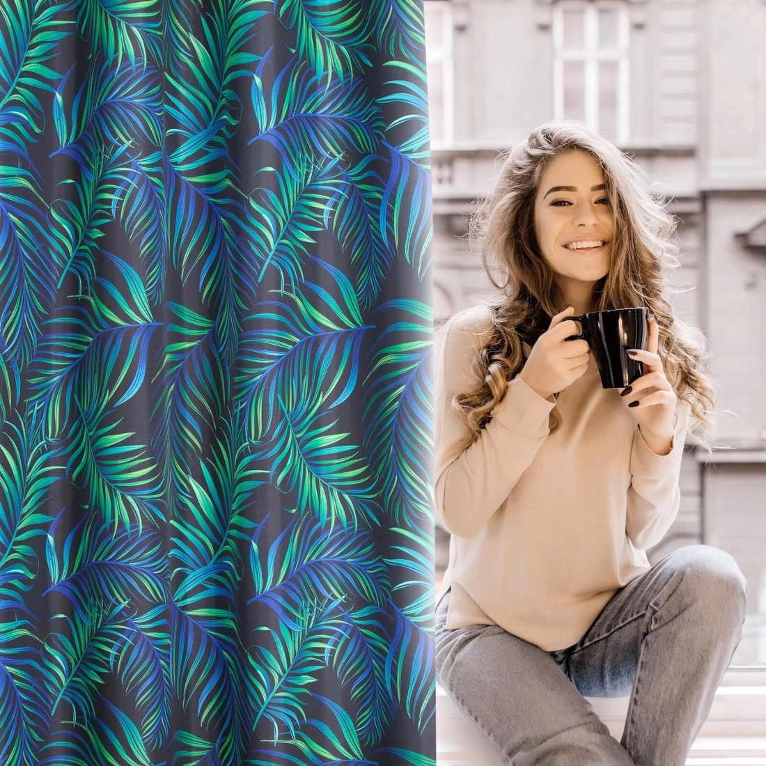 Záves 140x250 cm velúrový čierno-granátový na kovové krúžky PALMAS