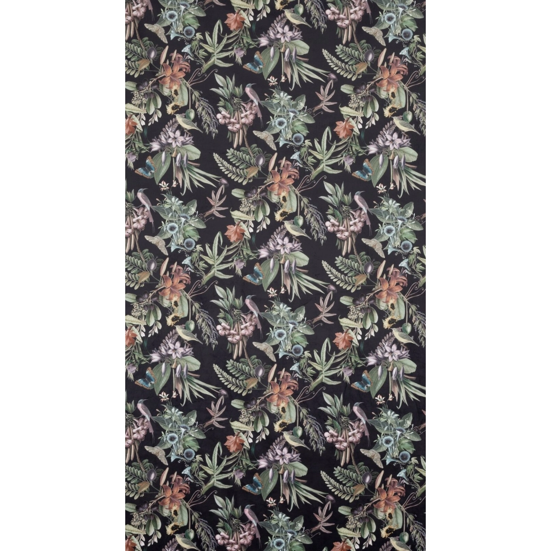 Záves 140x250 cm velúrový čierno-zelený na kovové krúžky BECKY