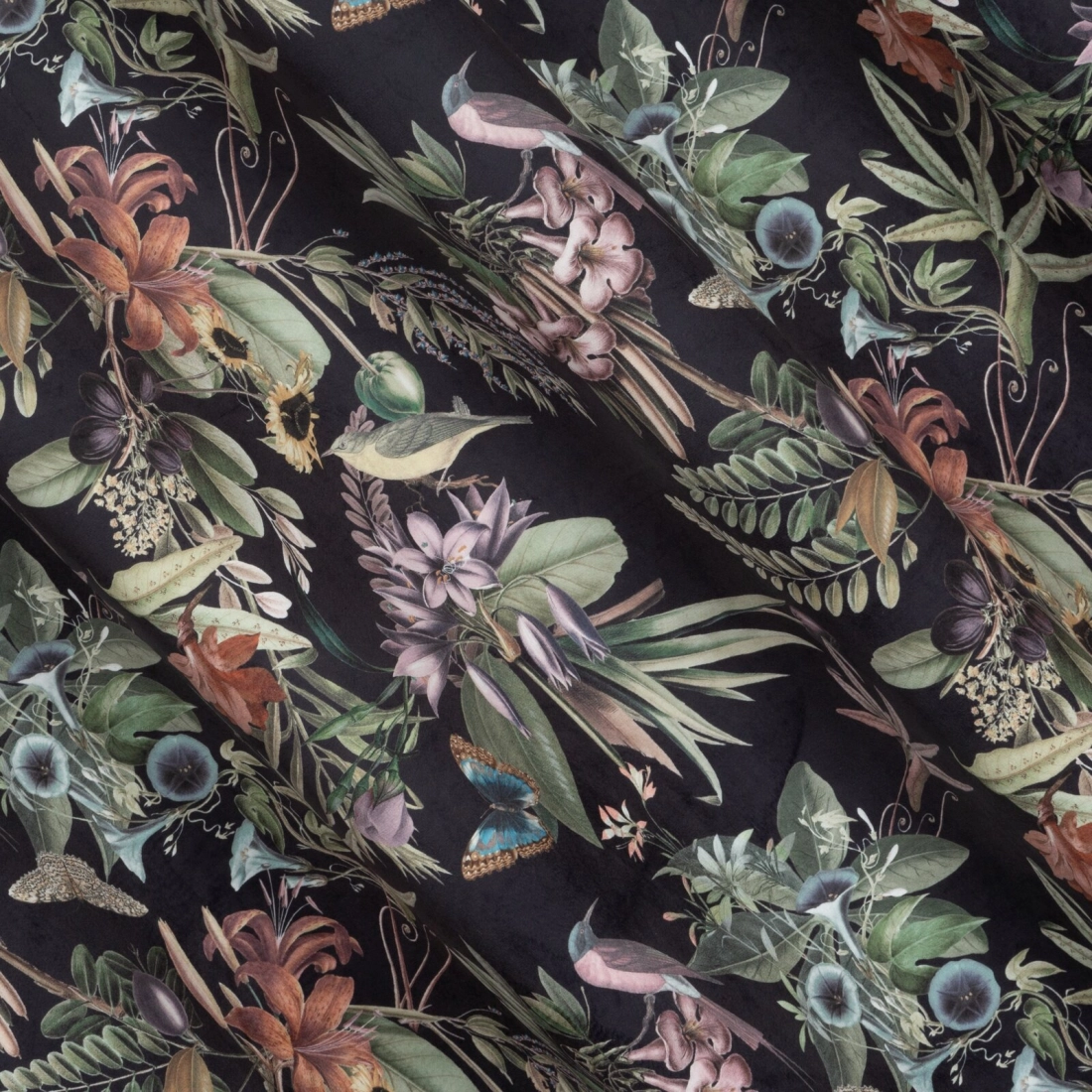 Záves 140x250 cm velúrový čierno-zelený na kovové krúžky BECKY