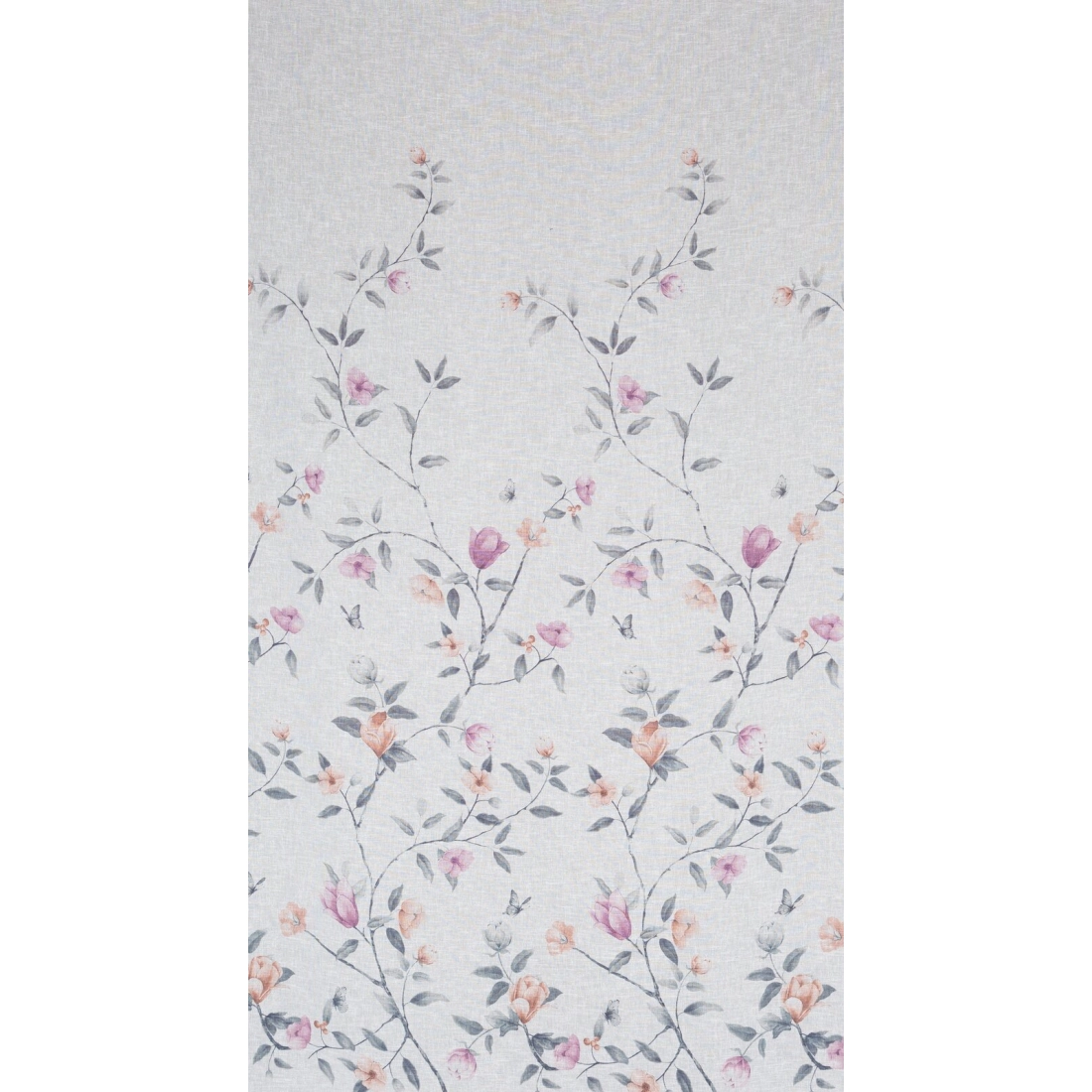 Závěs 140x250 cm z etamínu bílo-růžový na kovové kroužky ANTEA