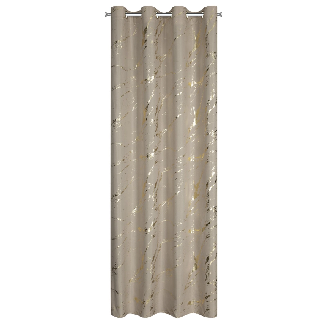 Záves 140x250 cm z mikrovlákna béžový zlatistý na kovové krúžky LANI