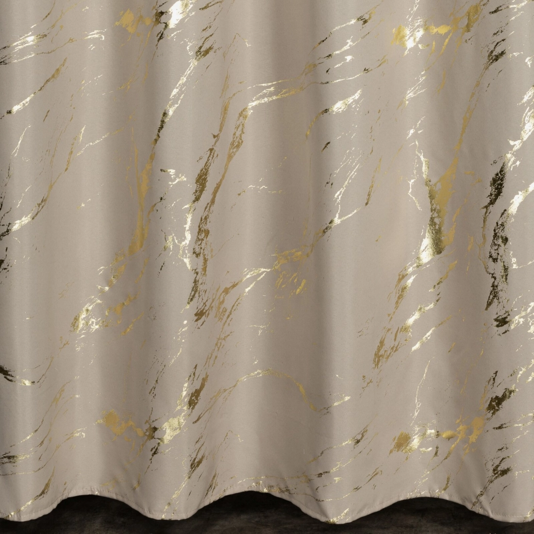 Záves 140x250 cm z mikrovlákna béžový zlatistý na kovové krúžky LANI