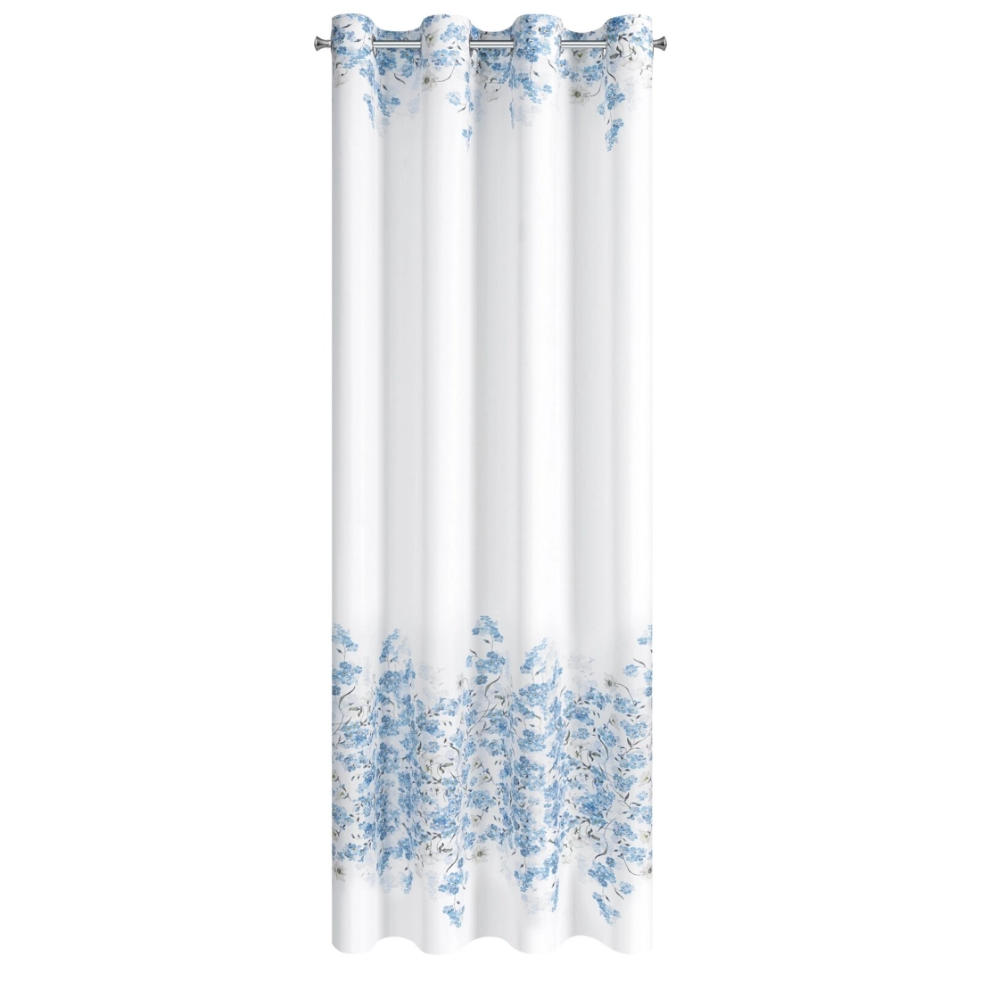 Záves 140x250 cm z mikrovlákna bielo-modrý na kovové krúžky NOA