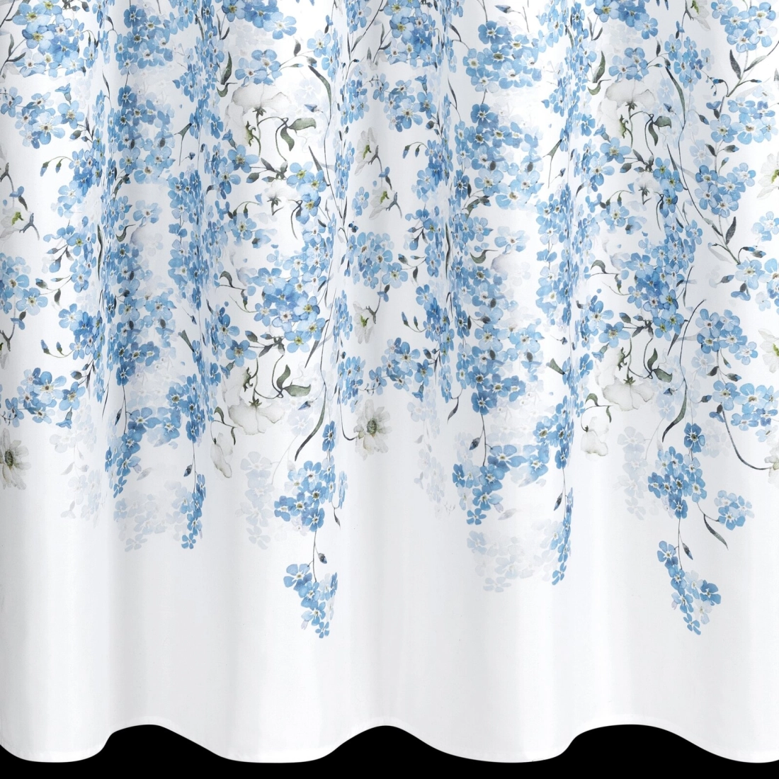 Záves 140x250 cm z mikrovlákna bielo-modrý na kovové krúžky NOA