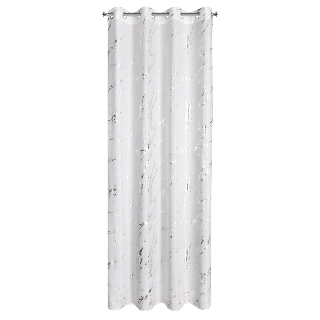 Záves 140x250 cm z mikrovlákna bielo-strieborný na kovové krúžky LANI