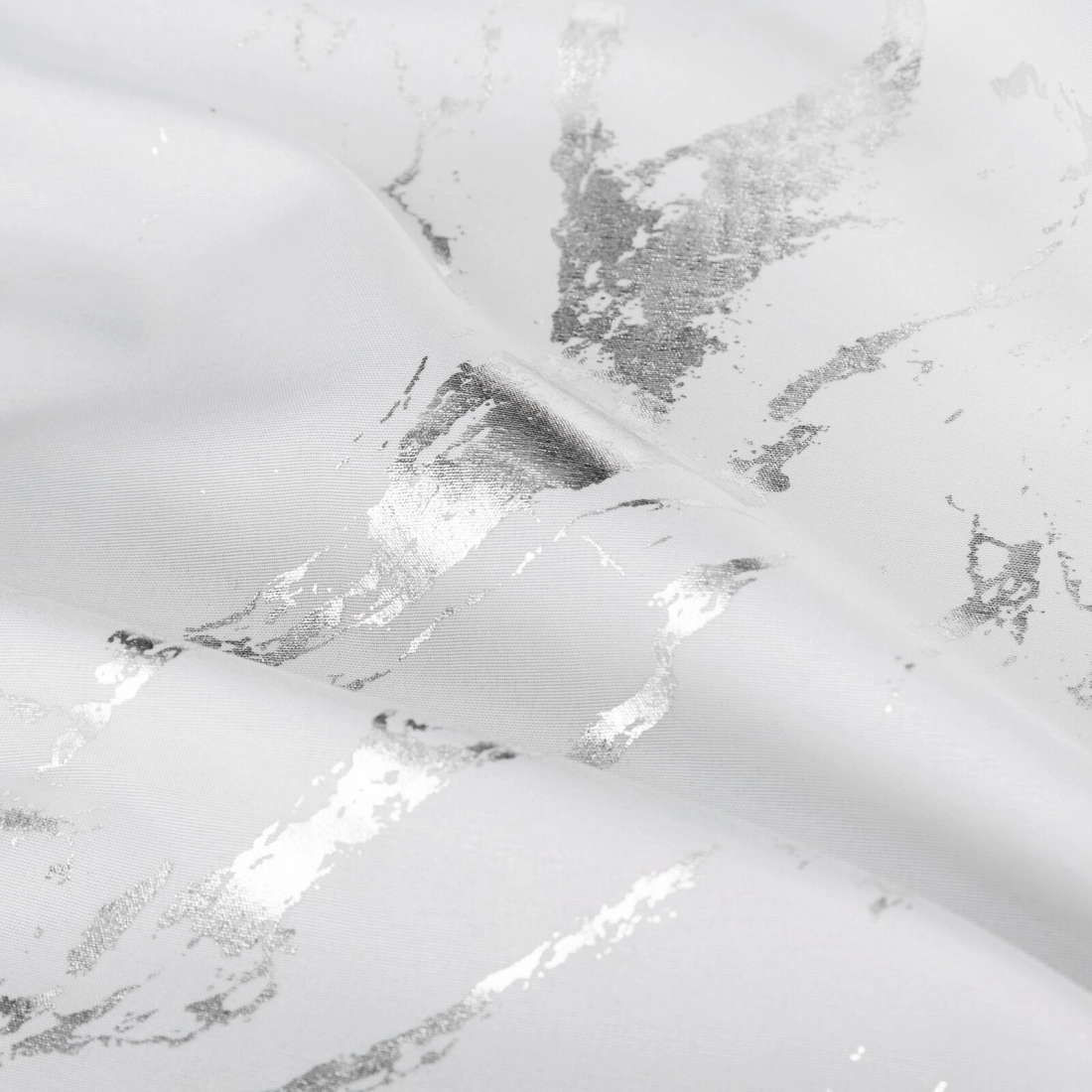 Záves 140x250 cm z mikrovlákna bielo-strieborný na kovové krúžky LANI