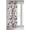 Záves 140x250 cm z mikrovlákna biely, tmavoružový na kovové krúžky ADINA