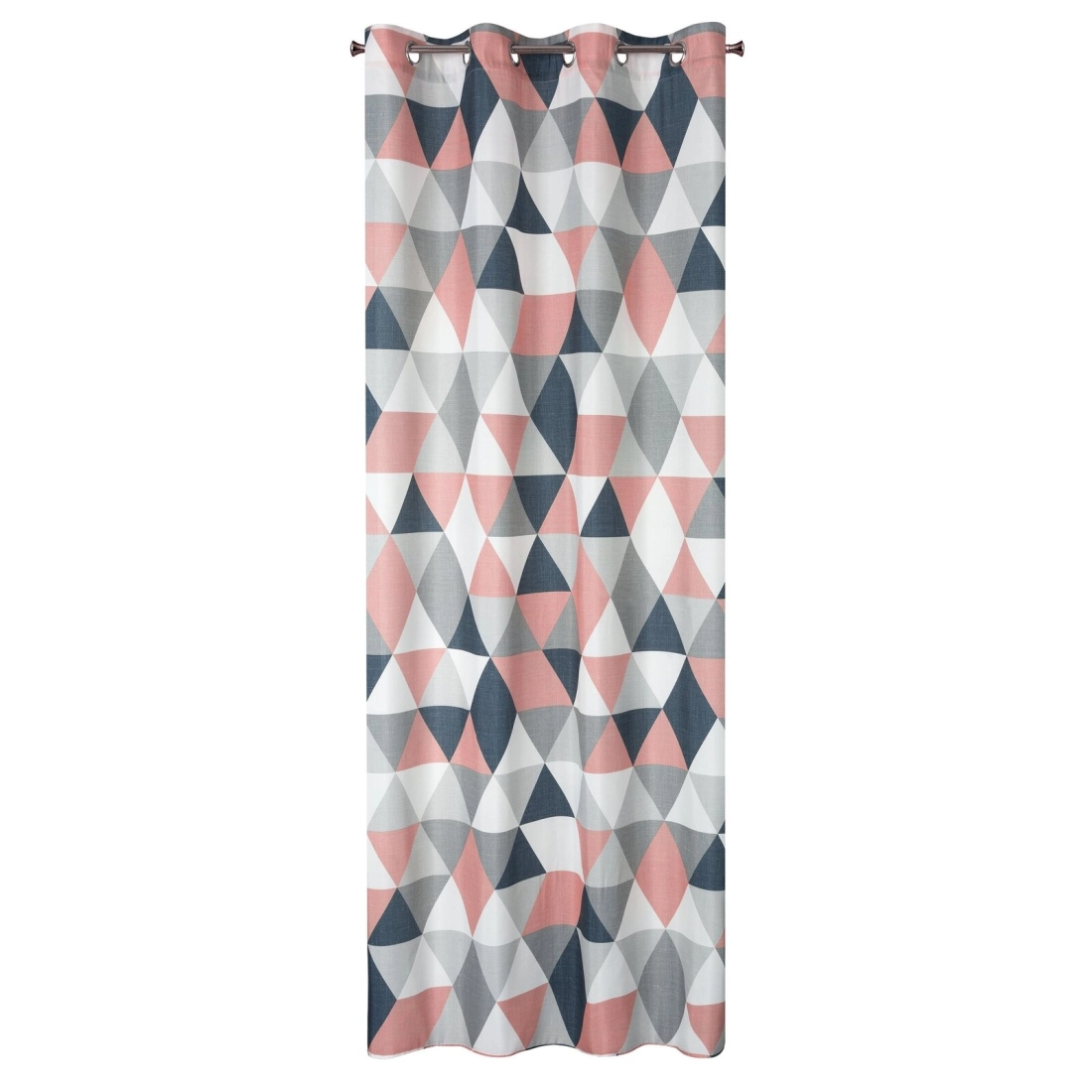 Záves 140x250 cm z mikrovlákna biely, tmavoružový na kovové krúžky ADINA