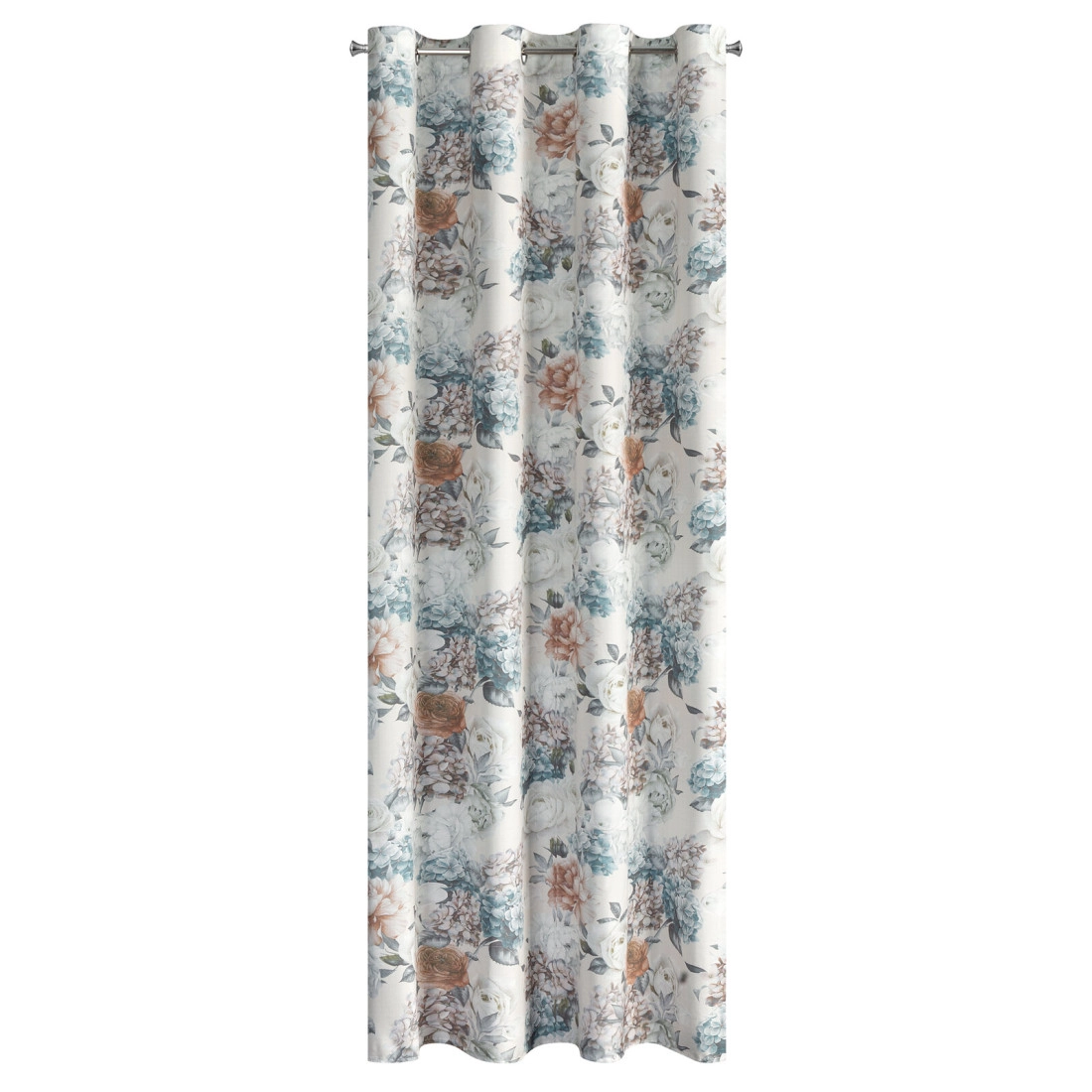 Závěs 140x250 cm z mikrovlákna krémový mentolový na kovové kroužky ANETT