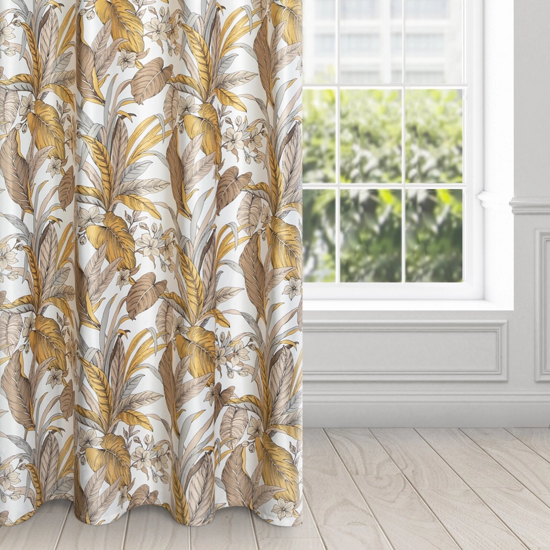 Záves 140x250 cm zamatový béžový, biely na kovové krúžky BARI - Design 91