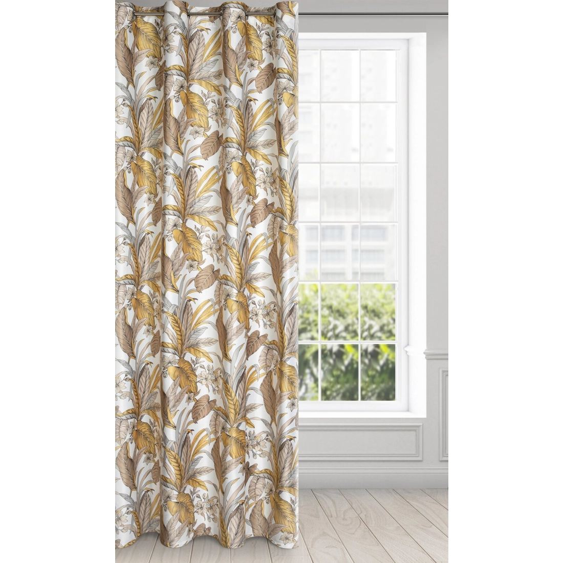 Záves 140x250 cm zamatový béžový, biely na kovové krúžky BARI - Design 91