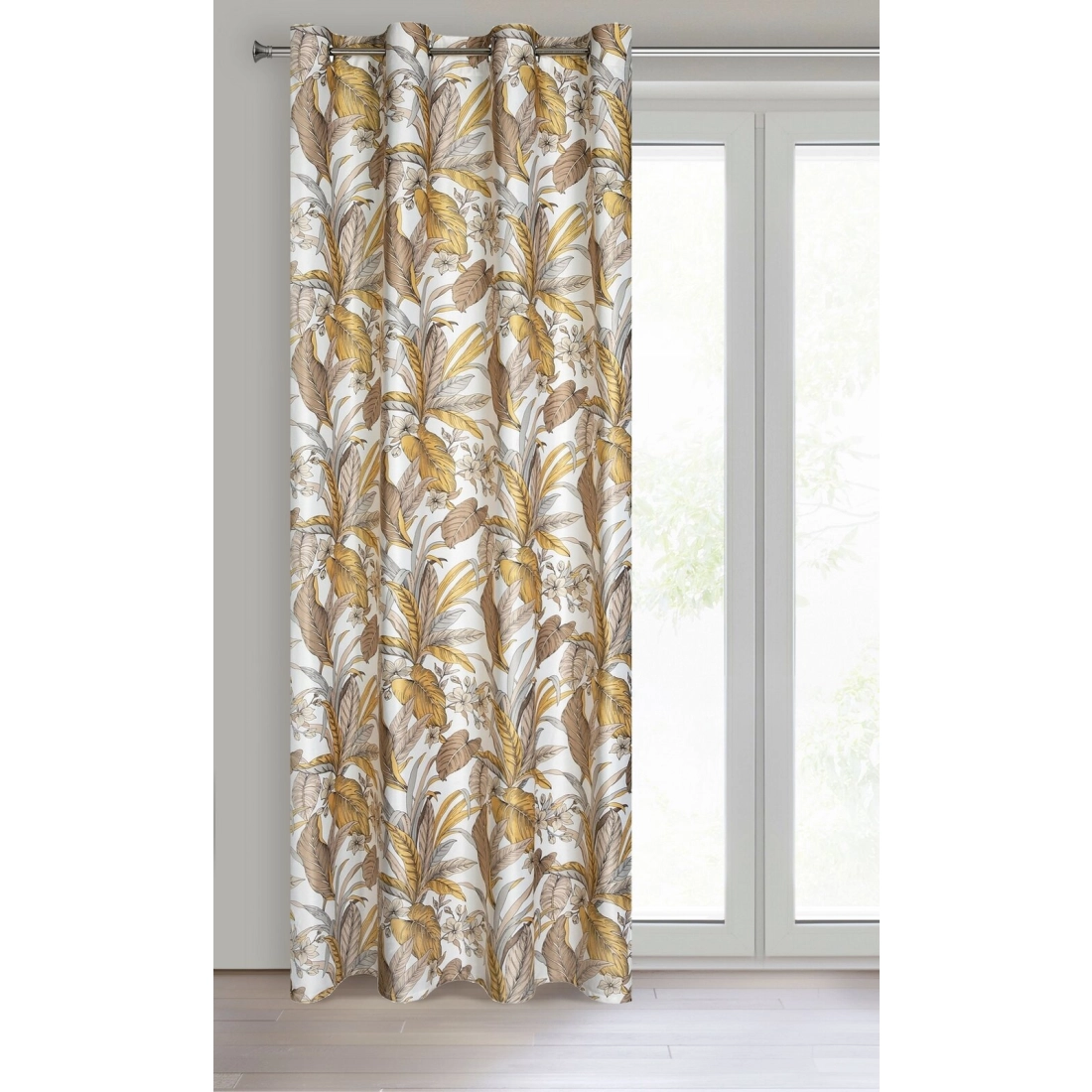 Záves 140x250 cm zamatový béžový, biely na kovové krúžky BARI - Design 91