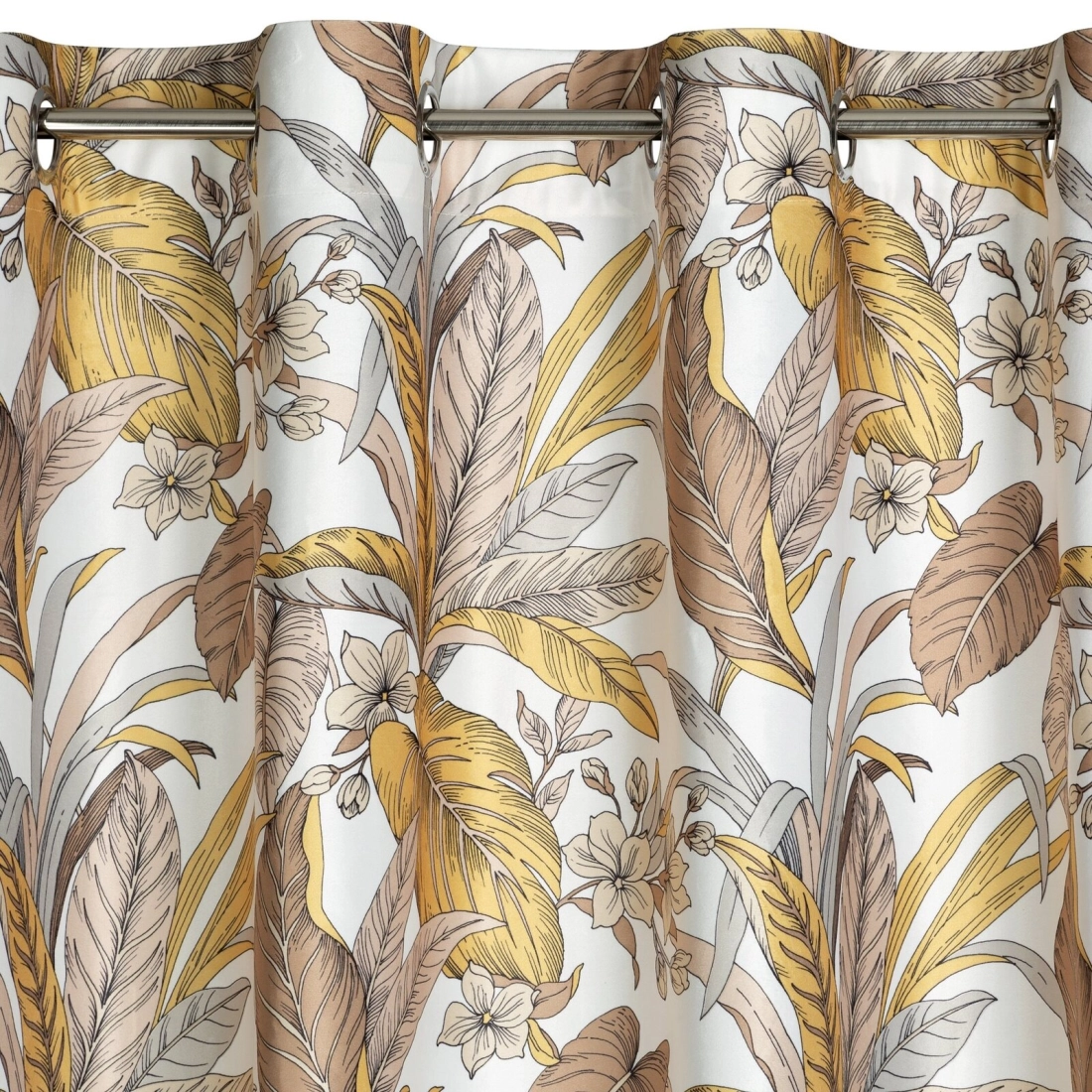 Záves 140x250 cm zamatový béžový, biely na kovové krúžky BARI - Design 91