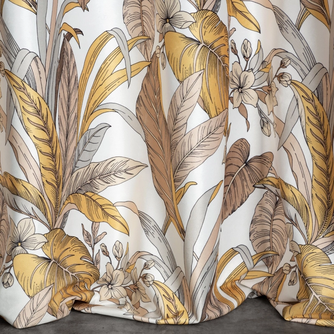 Záves 140x250 cm zamatový béžový, biely na kovové krúžky BARI - Design 91