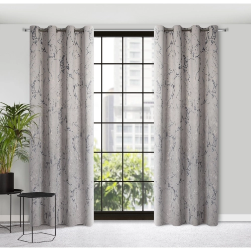 Záves 140x250 cm zamatový béžový grafitový na kovové krúžky WERA