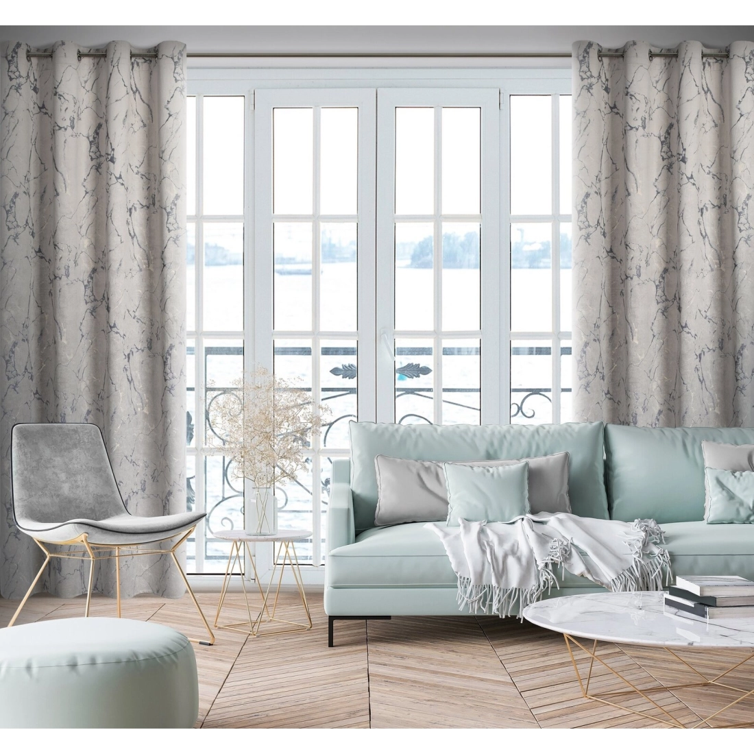 Záves 140x250 cm zamatový béžový grafitový na kovové krúžky WERA