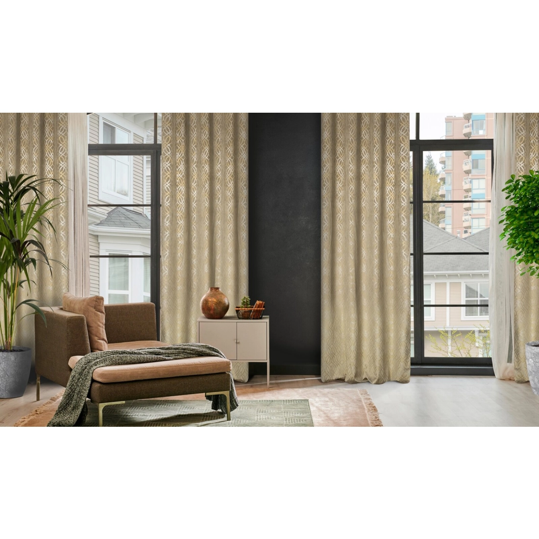 Záves 140x250 cm zamatový béžový na kovové krúžky ARETA