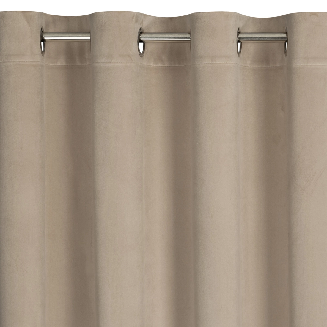 Sametový béžový závěs 140x250 cm na kovové kroužky ARIADNA