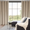 Sametový béžový závěs 140x250 cm na kovové kroužky ARIADNA