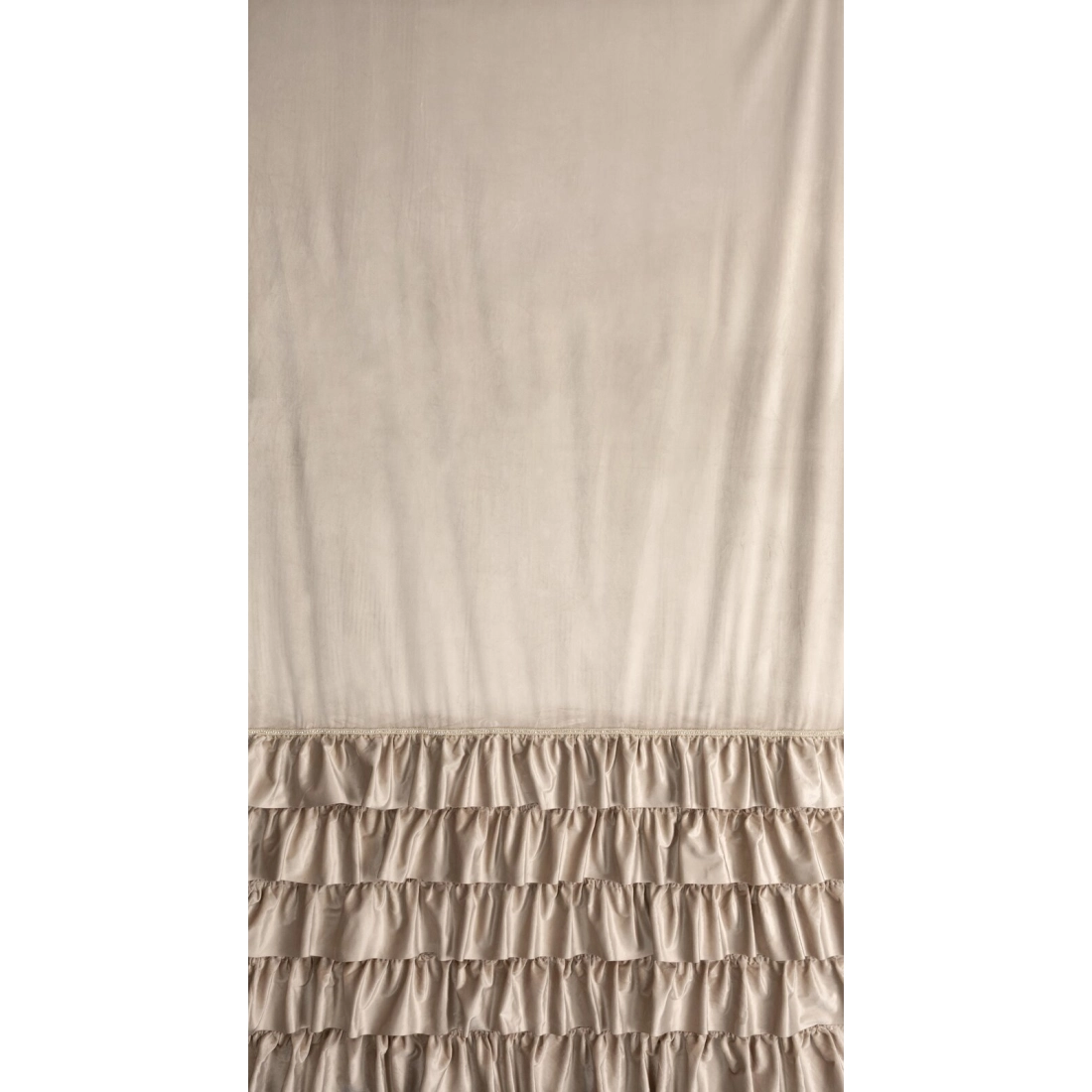 Záves 140x250 cm zamatový béžový na kovové krúžky CARLI