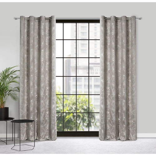 Záves 140x250 cm zamatový béžový na kovové krúžky LIVIA