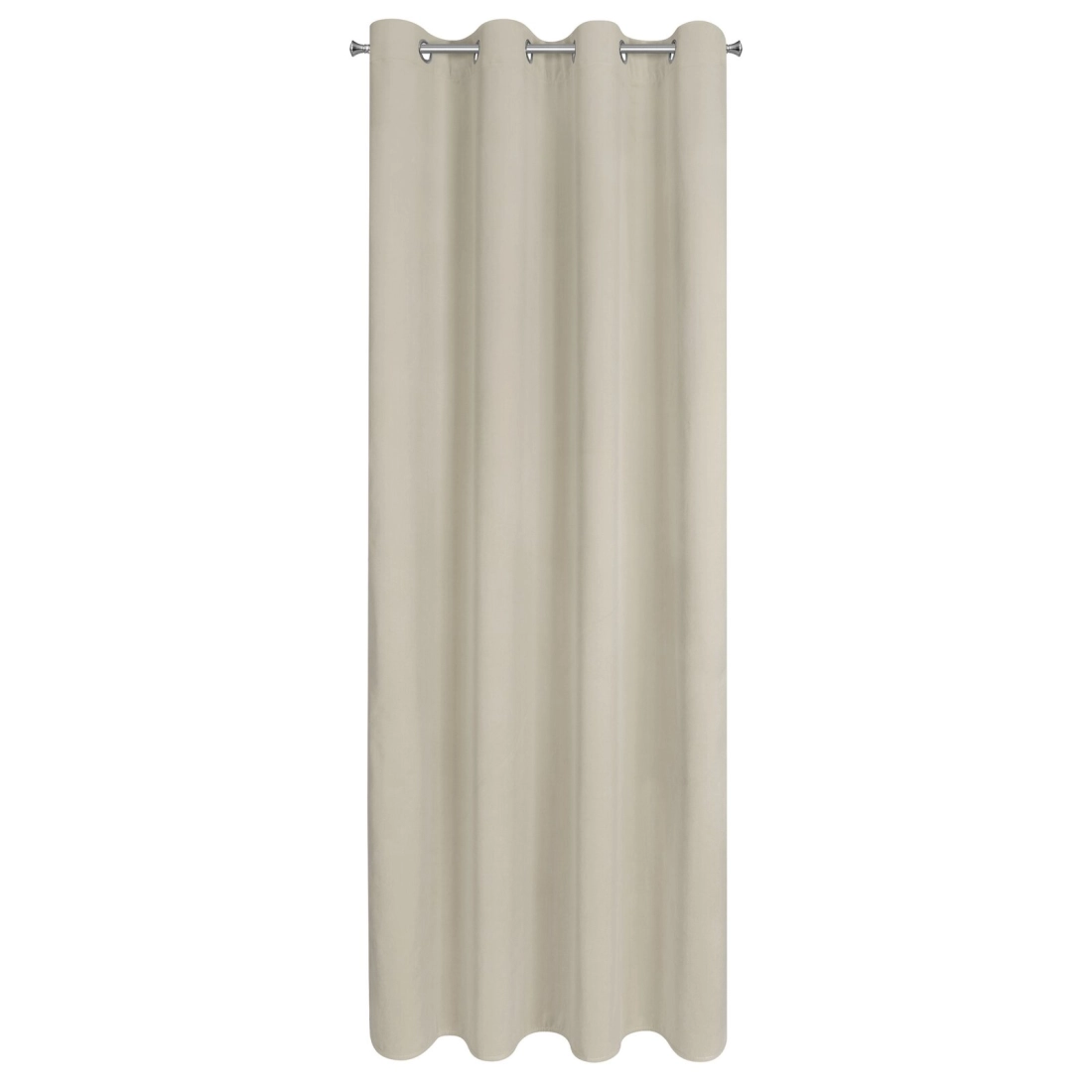 Záves 140x250 cm zamatový béžový na kovové krúžky NITA