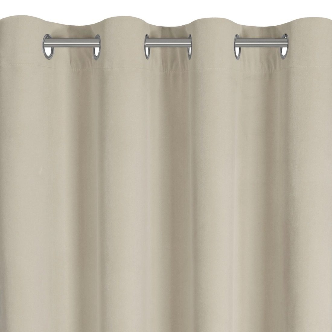 Záves 140x250 cm zamatový béžový na kovové krúžky NITA