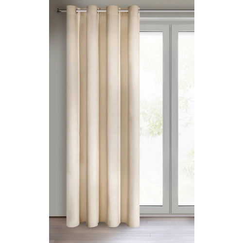 Závěs 140x250 cm sametový béžový na kovové kroužky RIA Diva Line