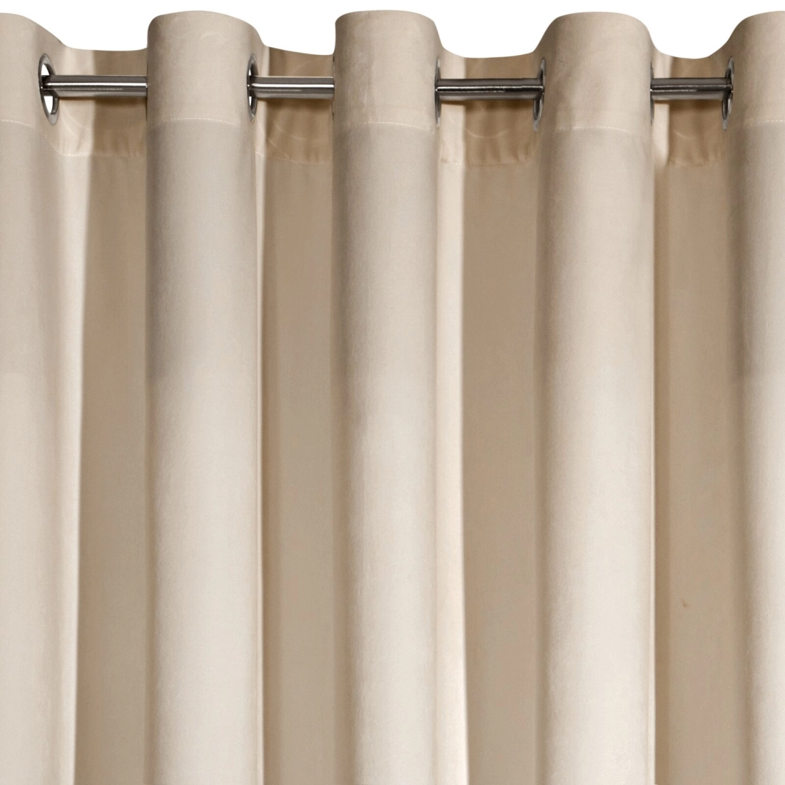 Závěs 140x250 cm sametový béžový na kovové kroužky RIA Diva Line