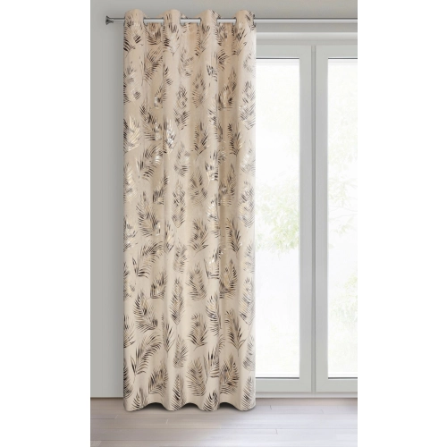 Závěs 140x250 cm sametový béžový šampaňský na kovové kroužky GLORIA 2