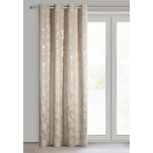 Sametový závěs 140x250 cm béžový šampaň na kovových kroužcích RAJA