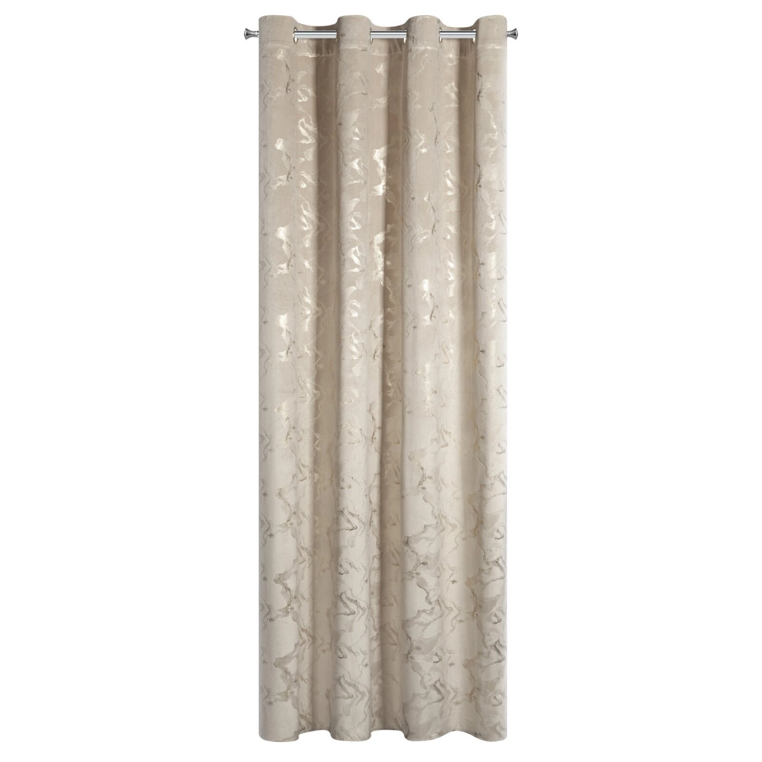 Sametový závěs 140x250 cm béžový šampaň na kovových kroužcích RAJA