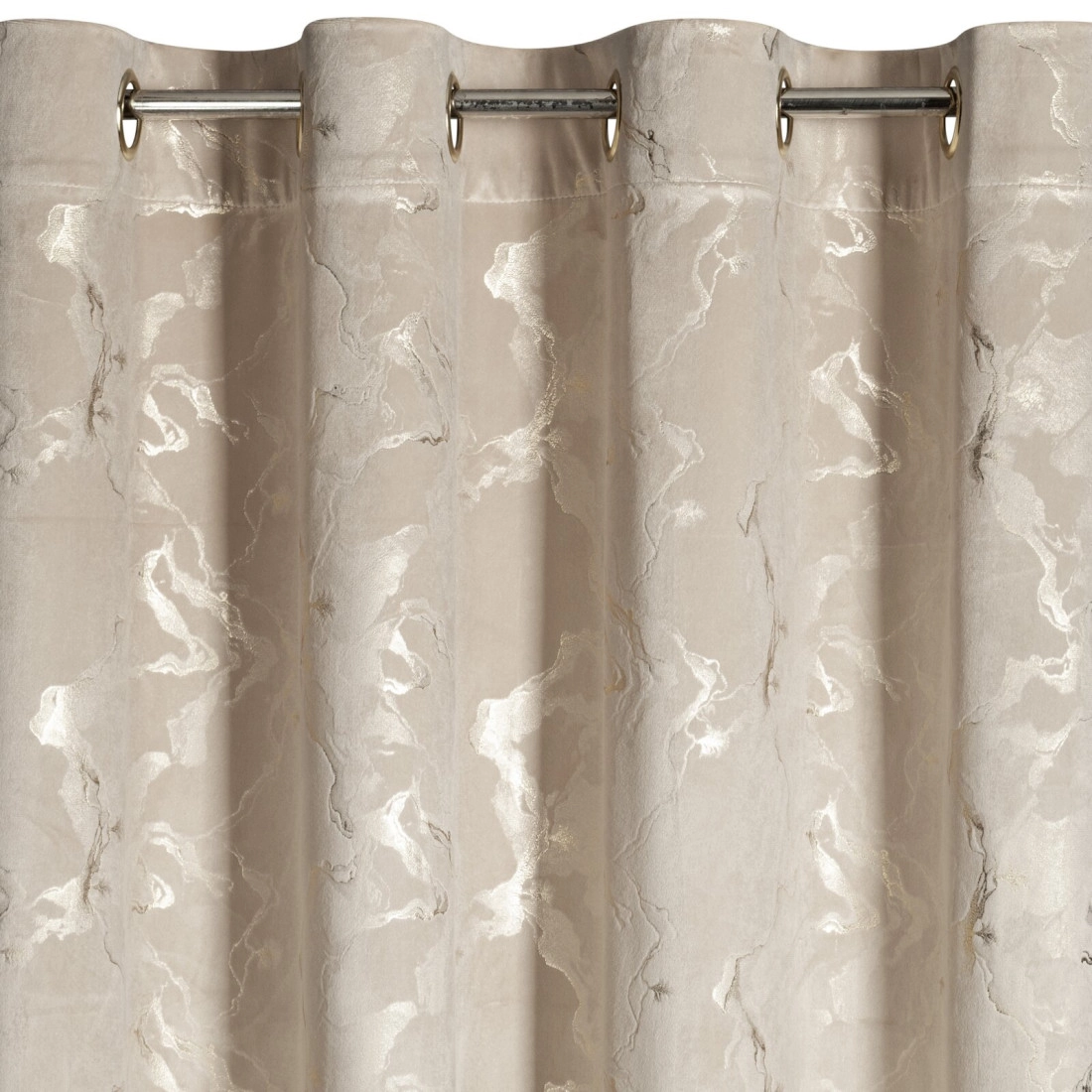 Sametový závěs 140x250 cm béžový šampaň na kovových kroužcích RAJA