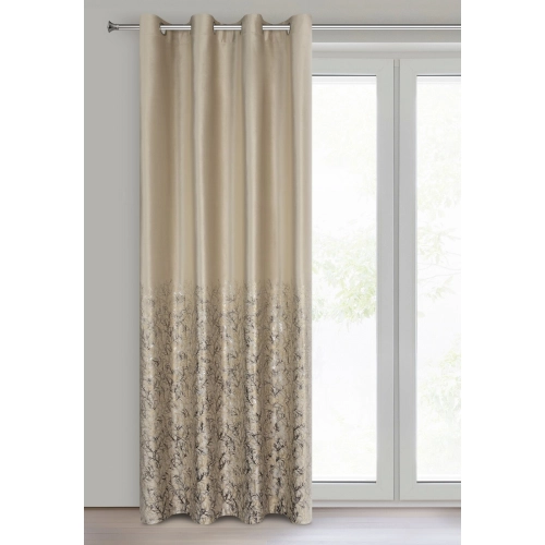 Závěs 140x250 cm sametový béžový šampaňský na kovové kroužky TORI