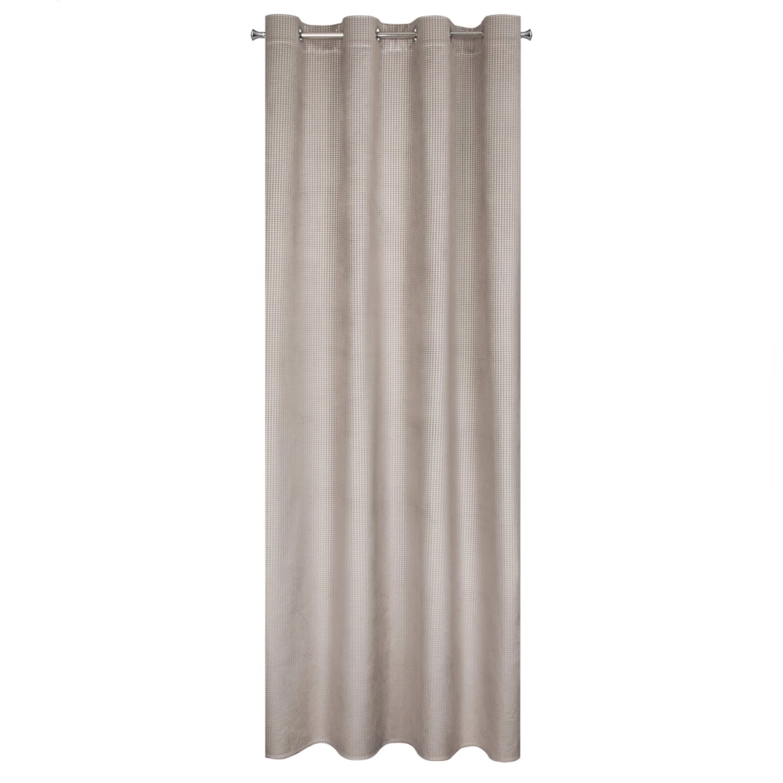 Záves 140x250 cm zamatový béžový, strieborný na kovové krúžky DARCY
