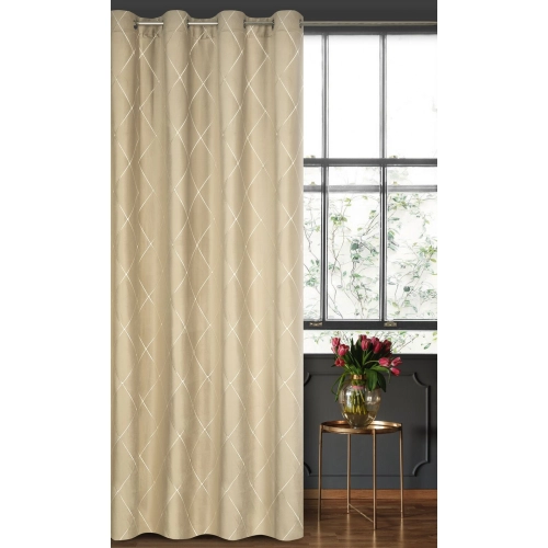 Záves 140x250 cm zamatový béžový zlatý na kovové krúžky MARGO Pierre Cardin