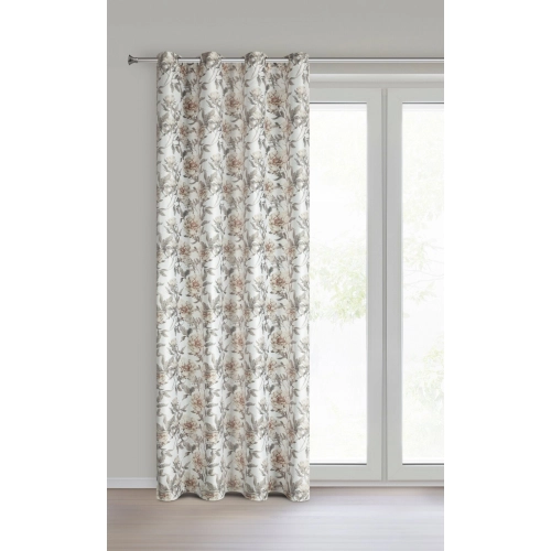 Sametový závěs 140×250 cm bílo-béžový na kovové kroužky BEVERLY