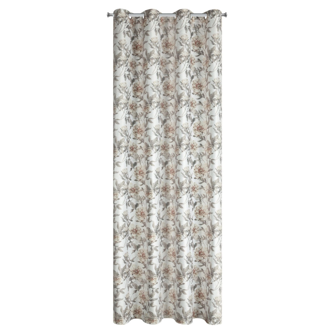 Sametový závěs 140×250 cm bílo-béžový na kovové kroužky BEVERLY